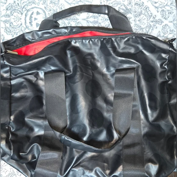 Sephora Black On Black Polka Dot Duffle Travel Carry On Weekender Bag NWOT - Picture 6 of 9
